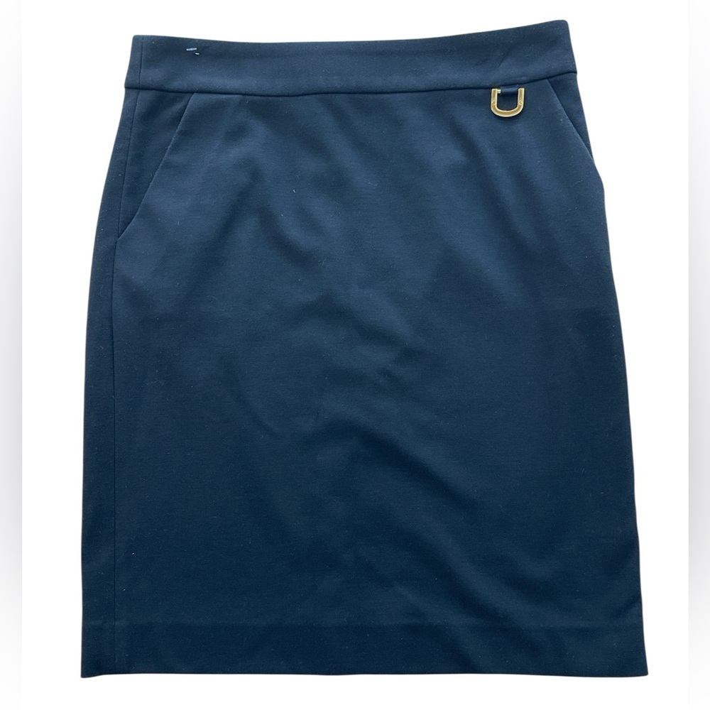 Tory Burch Black Pencil Skirt with Gold Accent